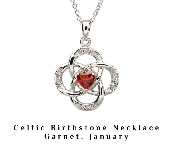 January Celtic Birthstone Necklace - Stevens Jewellers Letterkenny Donegal