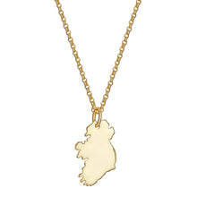 Gold Tone Ireland Map Necklace