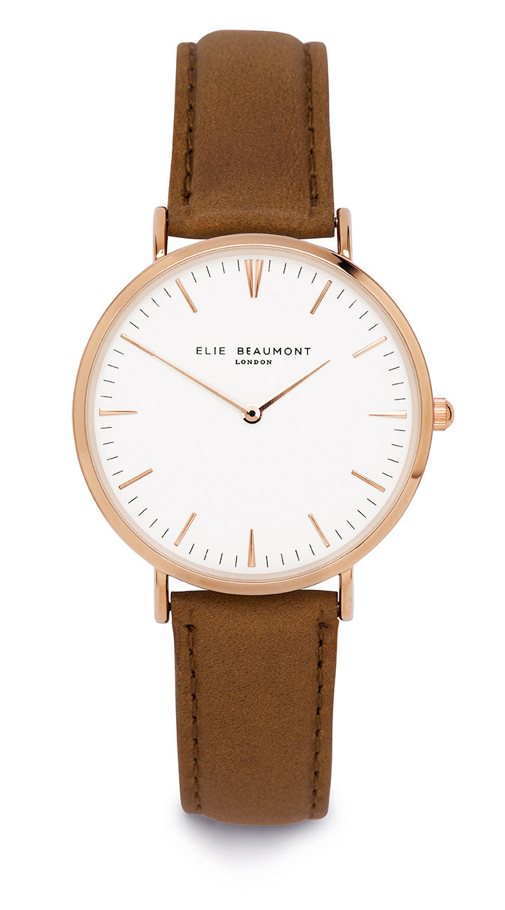 Elie Beaumont Oxford Large Ladies Watch - Grey Nappa Leather - Stevens Jewellers Letterkenny Donegal