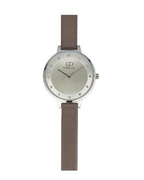 GREY LEATHER STRAP WATCH