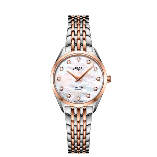 ROTARY ULTRA SLIM DIAMOND SET LADIES WATCH - LB08012/41/D