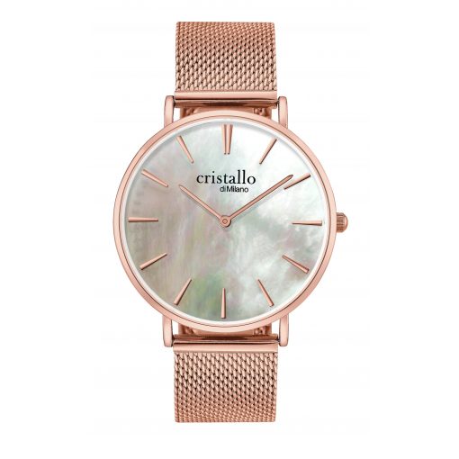 Cristallo - Rose Gold Mesh Strap, MOP Dial 36mm