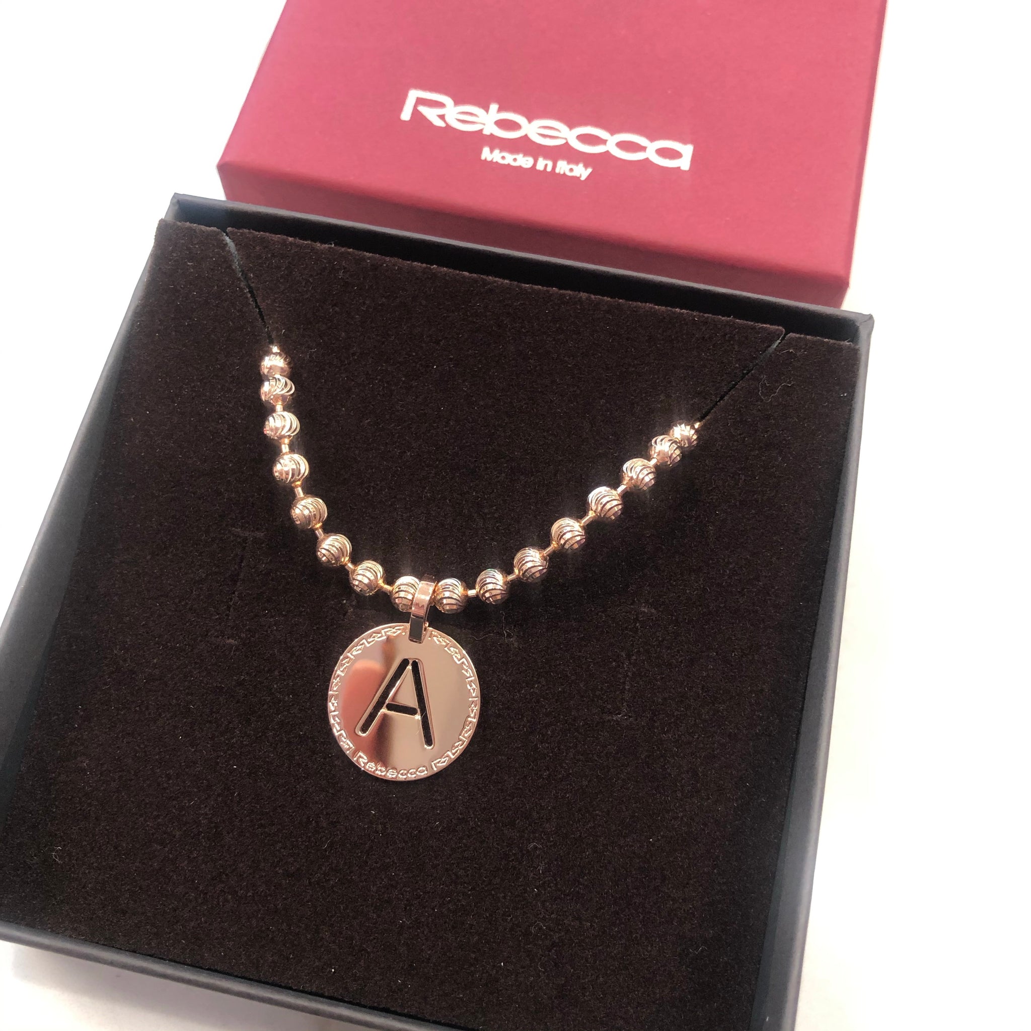 Rebecca Diamond Cut Initial Necklace