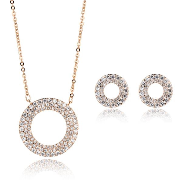 Rose Crystal Chain & Earring Set - Stevens Jewellers Letterkenny Donegal